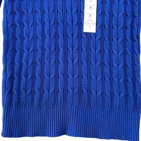 St. John's Bay - women’s V Neck Long Sleeve Pullover Sweater - Blue - Medium - Picture 12 of 12